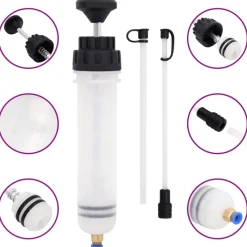 Outils-vidaXL Purgeur de frein blanc et noir 0,2 L