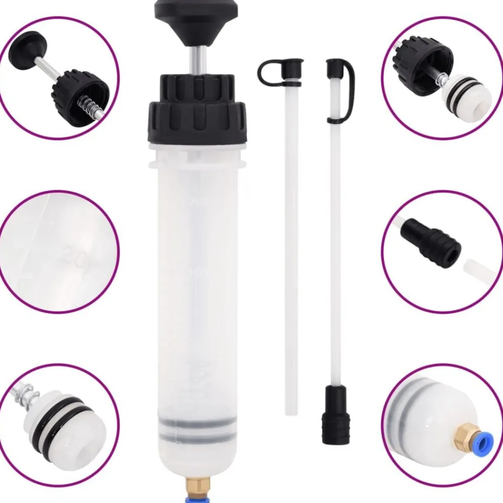 Outils-vidaXL Purgeur de frein blanc et noir 0,2 L