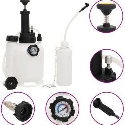 vidaXL Purgeur de frein blanc et noir 3 L