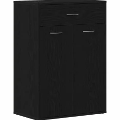 Produits Ménagers-vidaXL Rack à chaussures Chêne noir 60 x 35 x 84 cm Bois d'ingénierie Ch&ecirc;ne noir