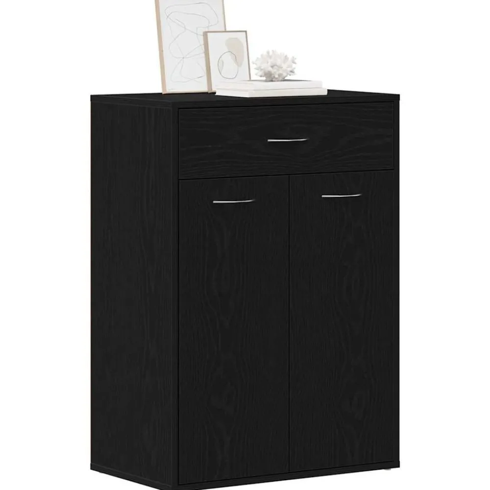 Produits Ménagers-vidaXL Rack à chaussures Chêne noir 60 x 35 x 84 cm Bois d'ingénierie Chêne noir
