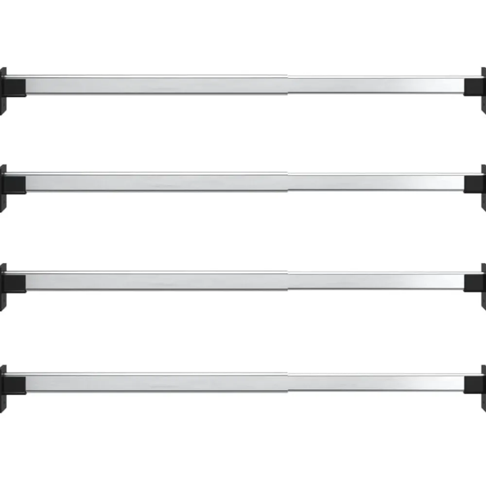 vidaXL Rails de garde-robe télescopiques 4 pcs Argenté 58-100 cm
