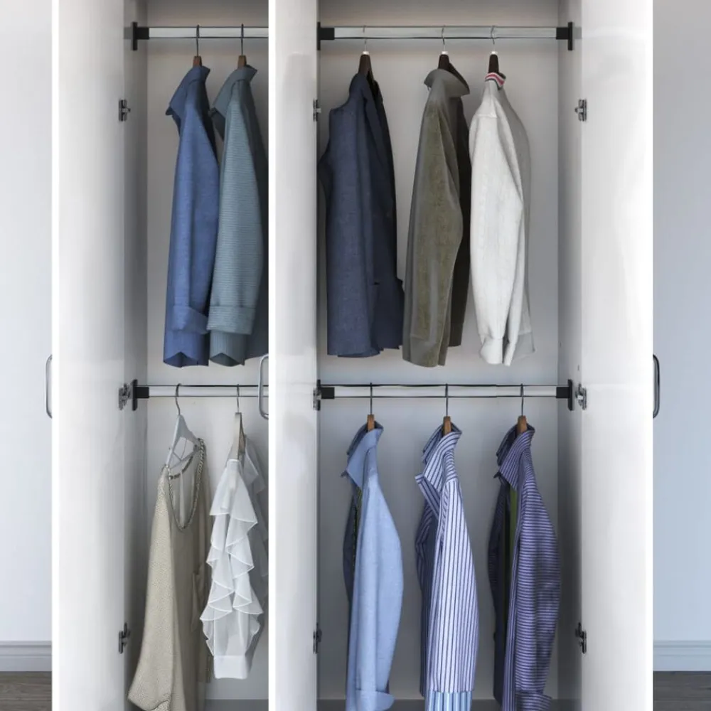 vidaXL Rails de garde-robe télescopiques 4 pcs Argenté 58-100 cm