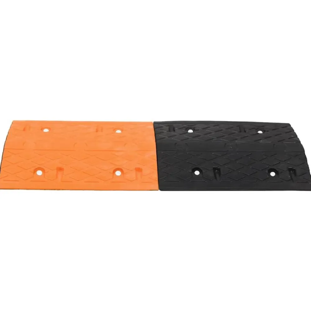 vidaXL Ralentisseur Jaune et noir 97x32,5x4 cm Caoutchouc