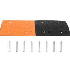 vidaXL Ralentisseur Jaune et noir 97x32,5x4 cm Caoutchouc