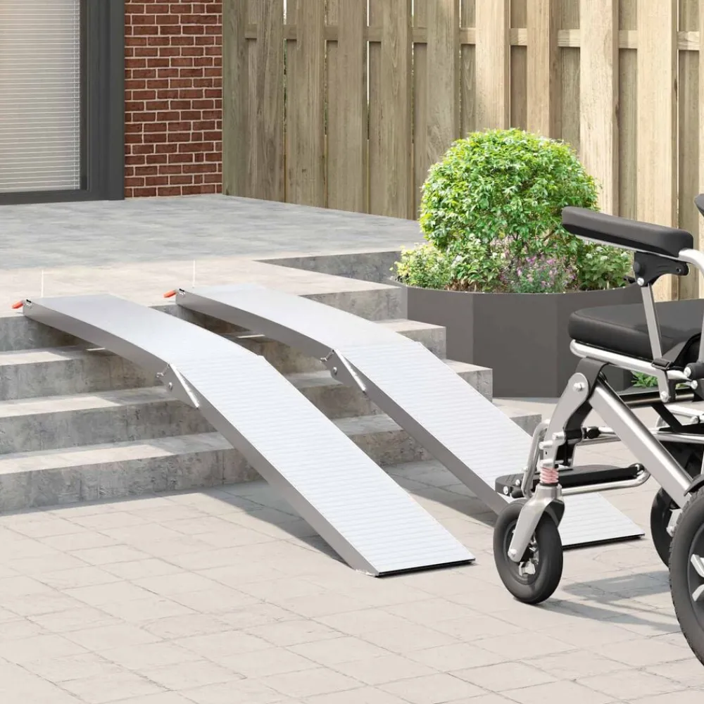 vidaXL Rampe de moto 680 kg 2 pcs Argenté 205 x 28 x 5 cm Aluminium