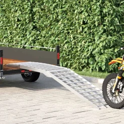 vidaXL Rampe de moto 680 kg Argenté 680 kg Aluminium