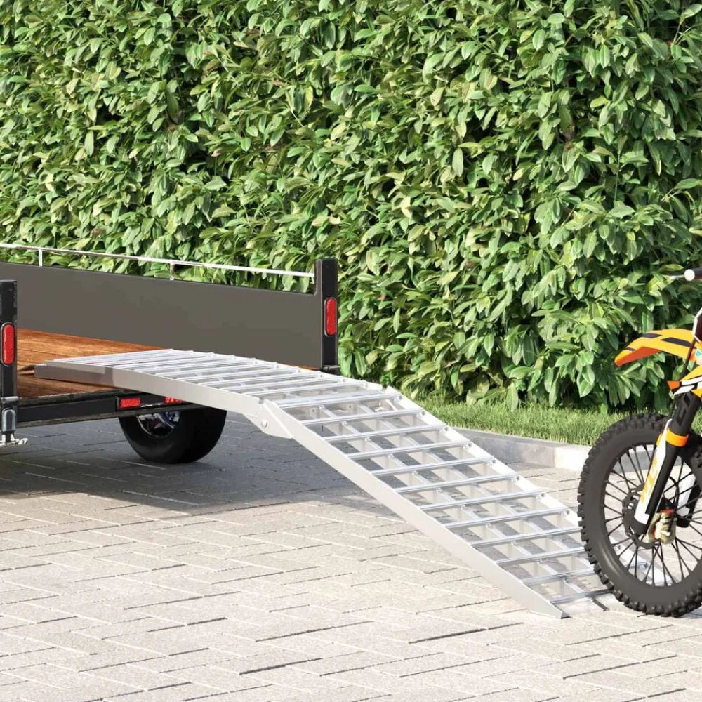 vidaXL Rampe de moto 680 kg Argenté 680 kg Aluminium