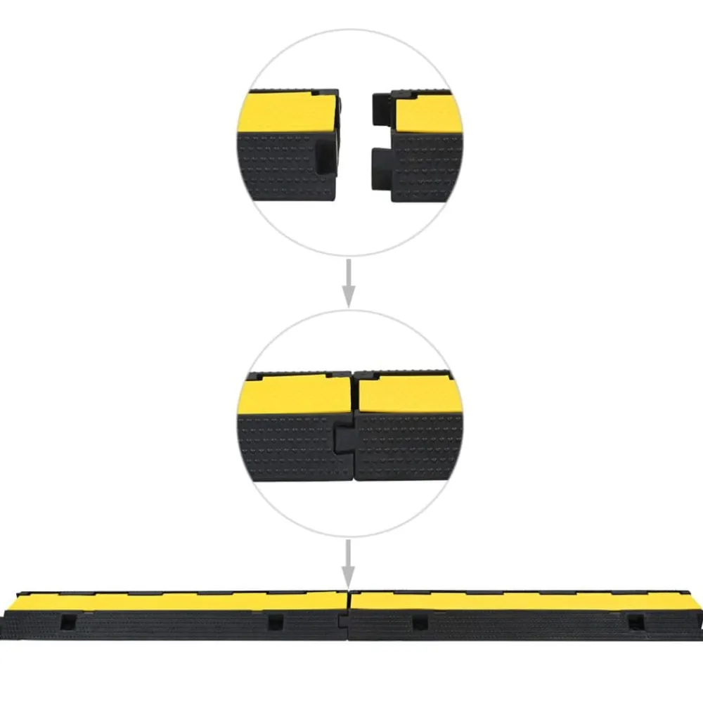 Signalétique-vidaXL Rampe de protection de câble 1 canal caoutchouc 100cm