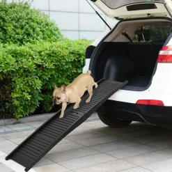Articles Pour Animaux De Compagnie-vidaXL Rampe pliable pour chien Noir 153x40x12,5 cm Plastique