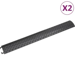 Signalétique-vidaXL Rampes de protection de câble 2 pcs 98,5 cm Noir