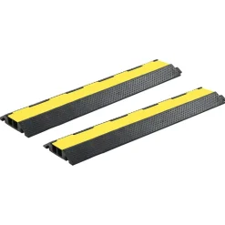 Signalétique-vidaXL Rampes de protection de câble 2 pcs 2 canaux caoutchouc 101,5cm