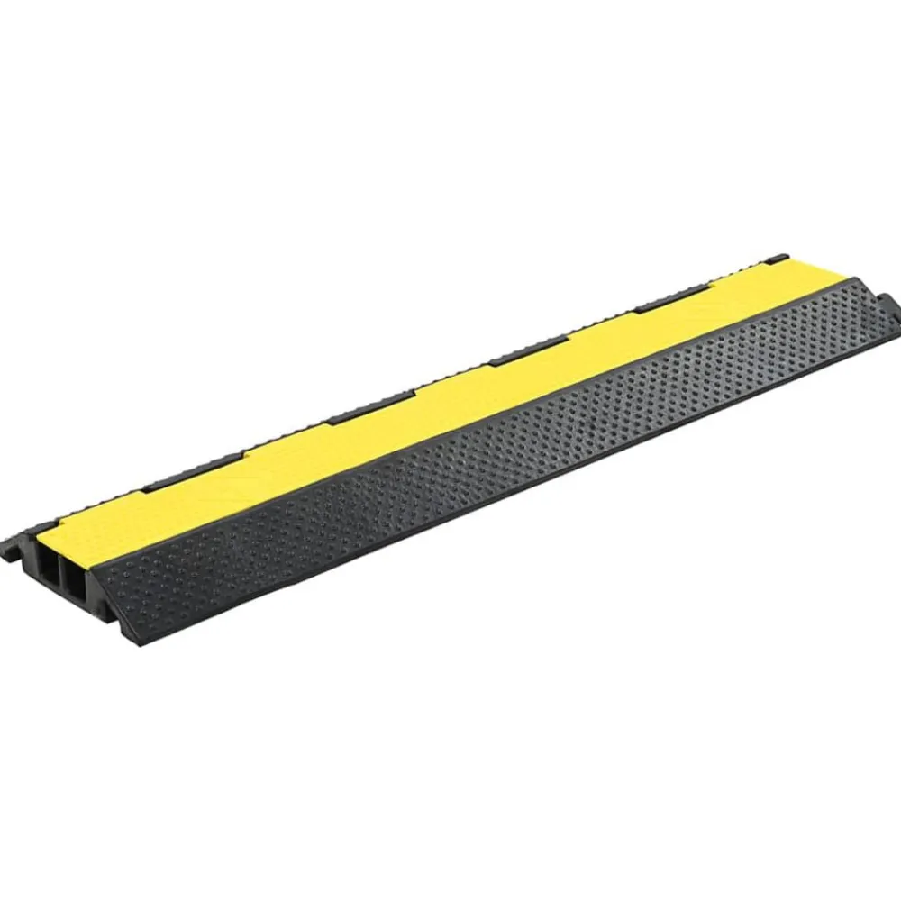 Signalétique-vidaXL Rampes de protection de câble 2 pcs 2 canaux caoutchouc 101,5cm