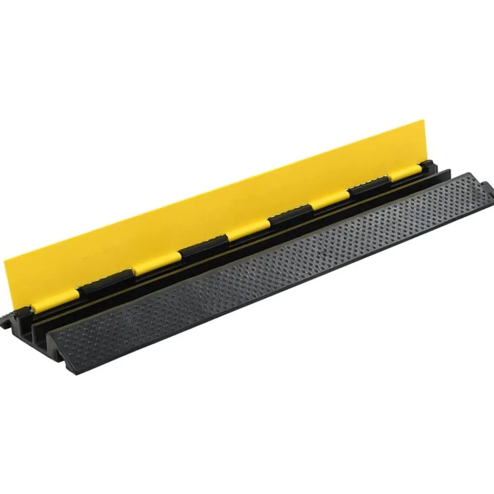 Signalétique-vidaXL Rampes de protection de câble 2 pcs 2 canaux caoutchouc 101,5cm