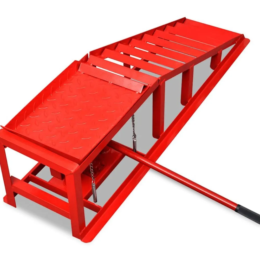 vidaXL Rampes de réparation auto 2 pcs rouge acier