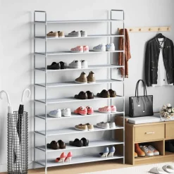 vidaXL Range-chaussures 10 étagères Métal et Tissu non tissé é