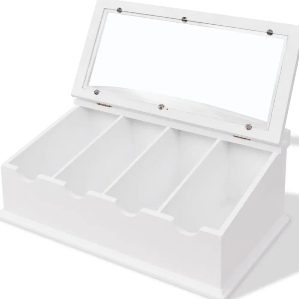 vidaXL Range-couverts en style baroque PFDM Blanc