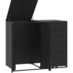 vidaXL Rangement à roulettes pour poubelles pour 2 bacs acier