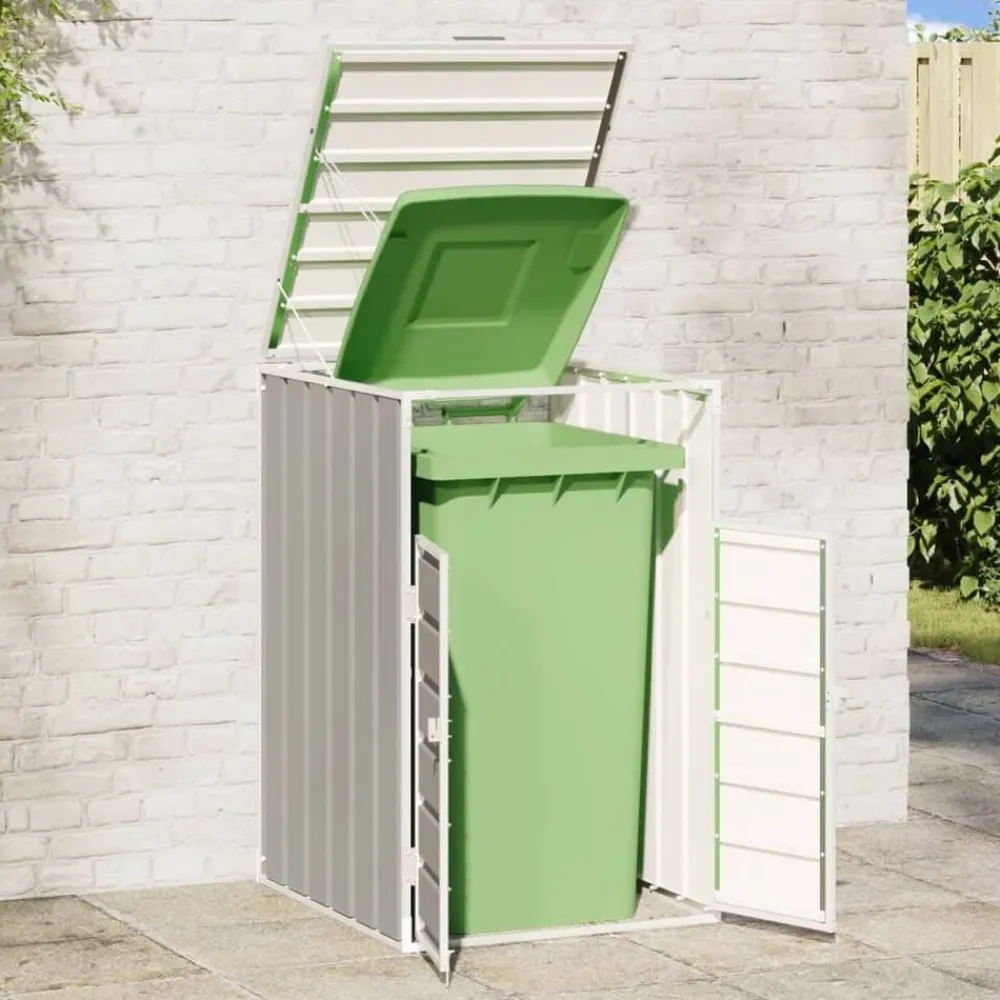 vidaXL Rangement à roulettes pour poubelles pour bac unique acier