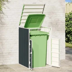 vidaXL Rangement à roulettes pour poubelles pour bac unique acier