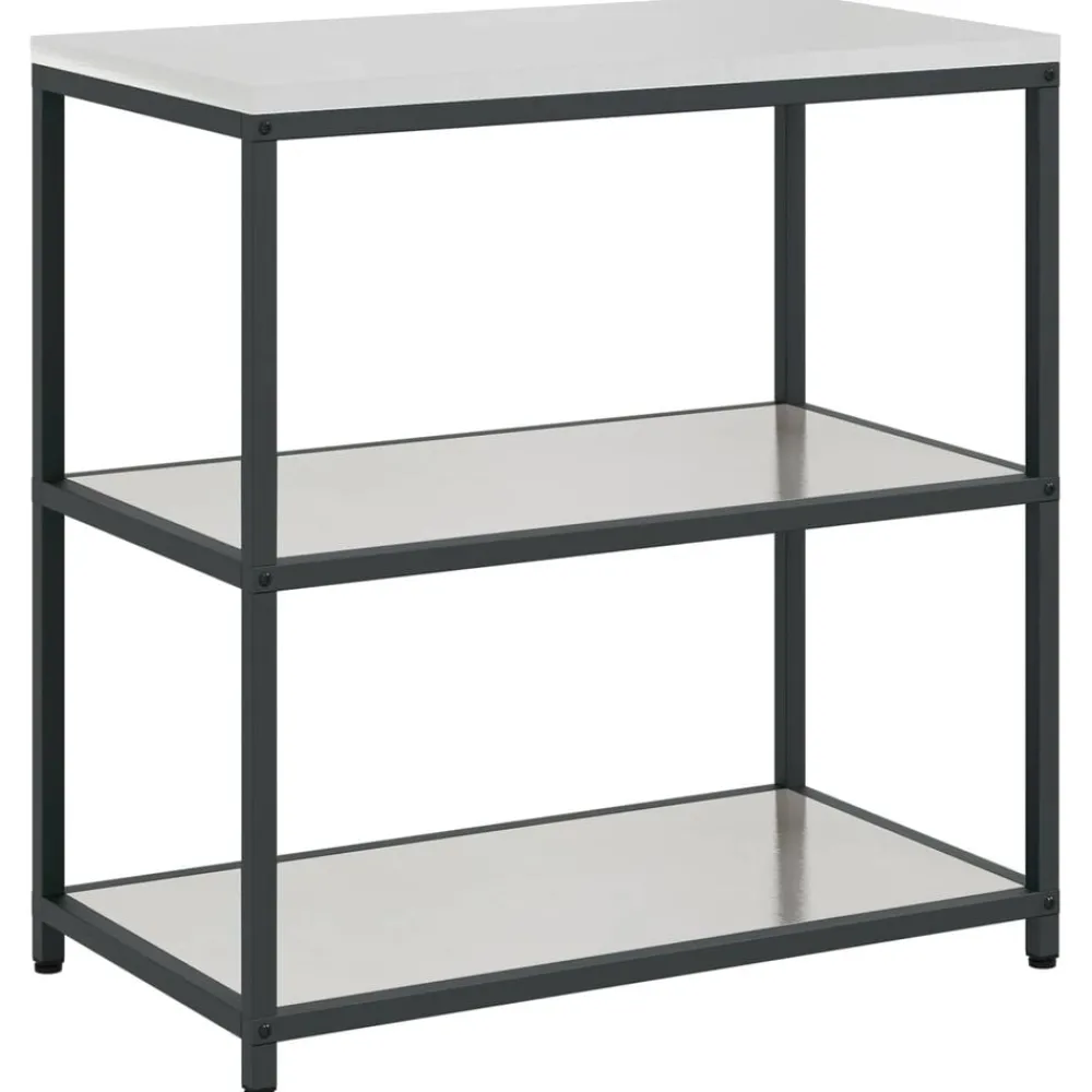 vidaXL Rangement de cuisine avec étagère Argent 90 x 50 x 92 cm Acier