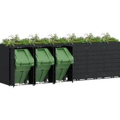 vidaXL Rangement de poubelle à roulettes pour 6 poubelles