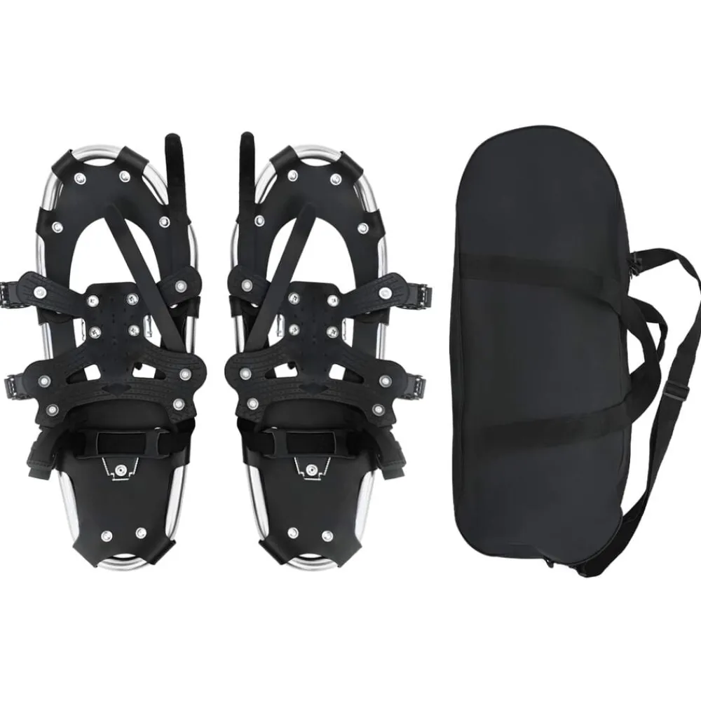 vidaXL Raquettes 3 en 1 Argent et noir 53,5 x 21 cm Aluminium et HDPE
