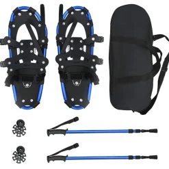 vidaXL Raquettes à neige 3 EN 1 avec bâtons de randonnée et Noir