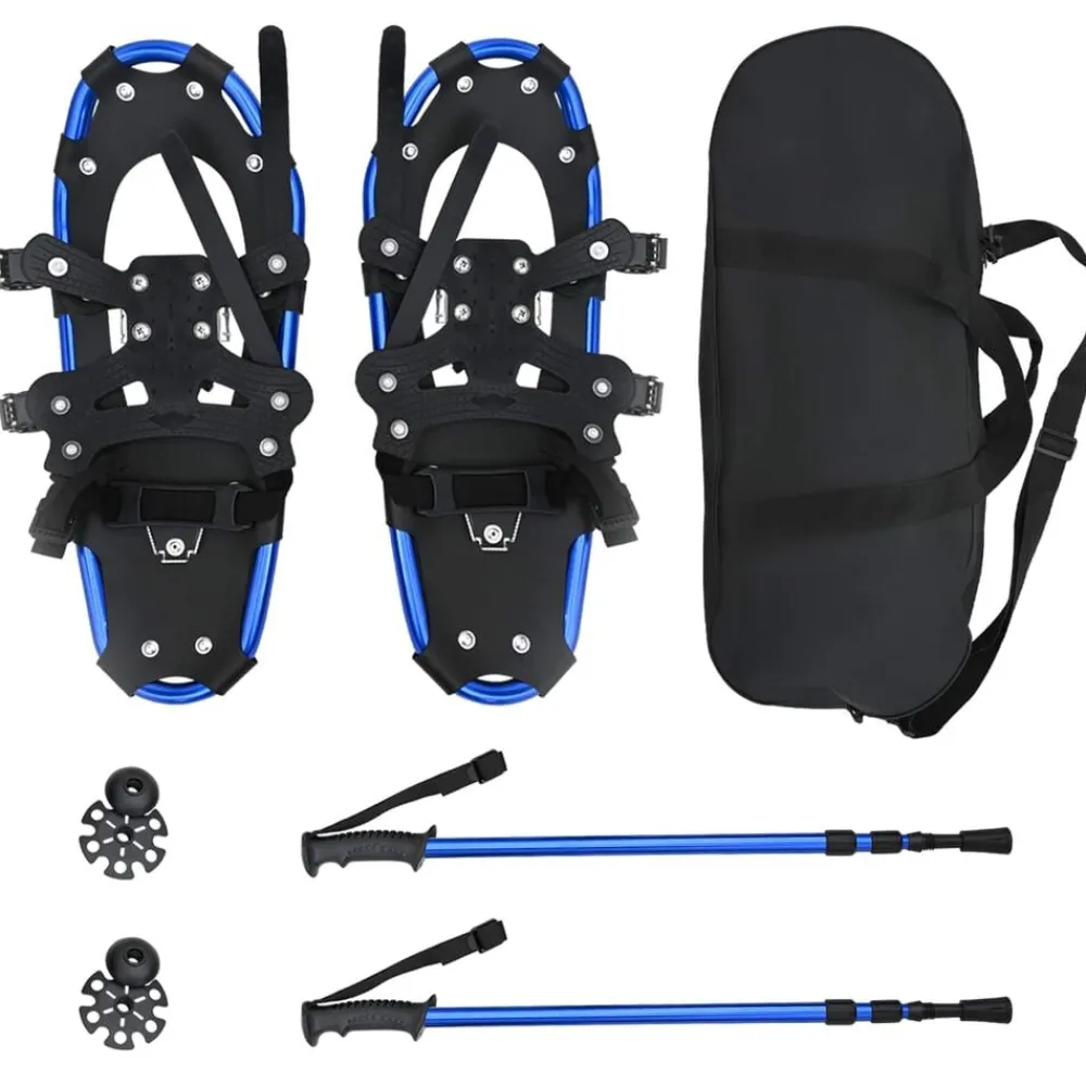 vidaXL Raquettes à neige 3 EN 1 avec bâtons de randonnée et Noir