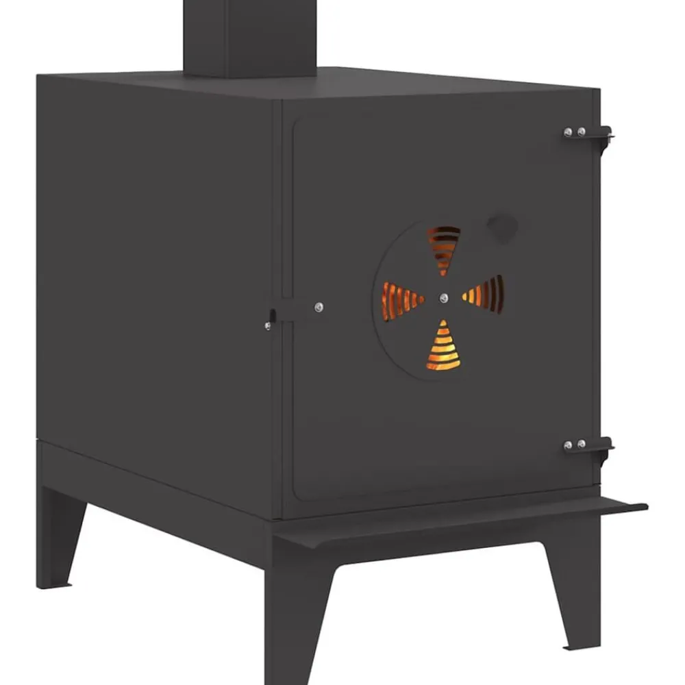 Cheminées-vidaXL Réchaud de Camping 35 x 50 x 60 cm Acier laminé à froid Noir