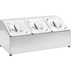 vidaXL Récipient Gastronorm avec 3 bacs GN 1/6 Acier inoxydable