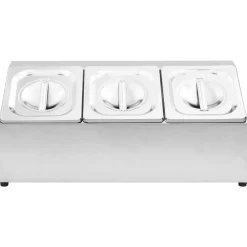 vidaXL Récipient Gastronorm avec 3 bacs GN 1/6 Acier inoxydable