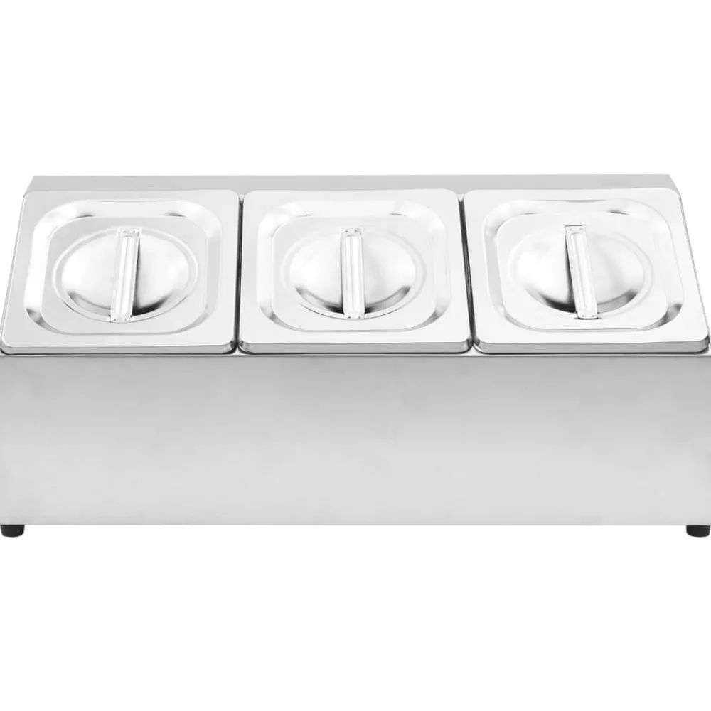 vidaXL Récipient Gastronorm avec 3 bacs GN 1/6 Acier inoxydable