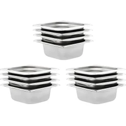vidaXL Récipients Gastronorm 12 pcs GN 1/6 65 mm Acier inoxydable