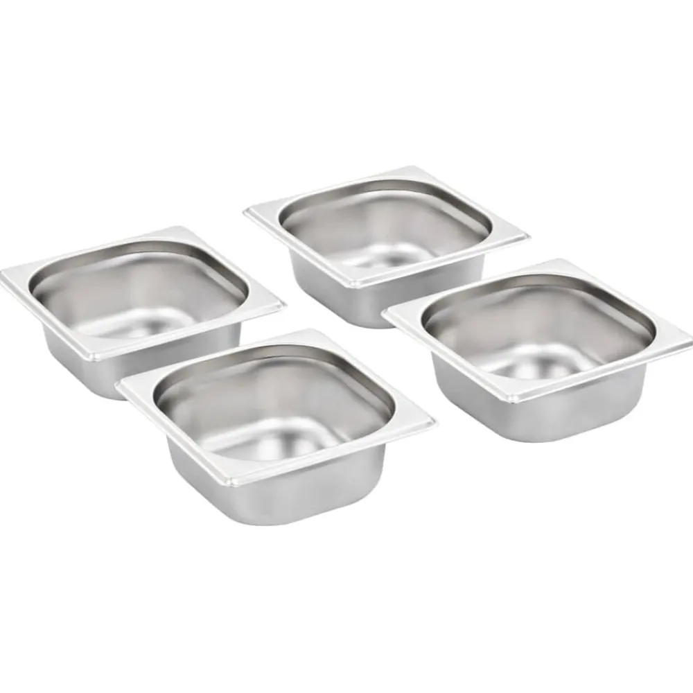 vidaXL Récipients Gastronorm 12 pcs GN 1/6 65 mm Acier inoxydable