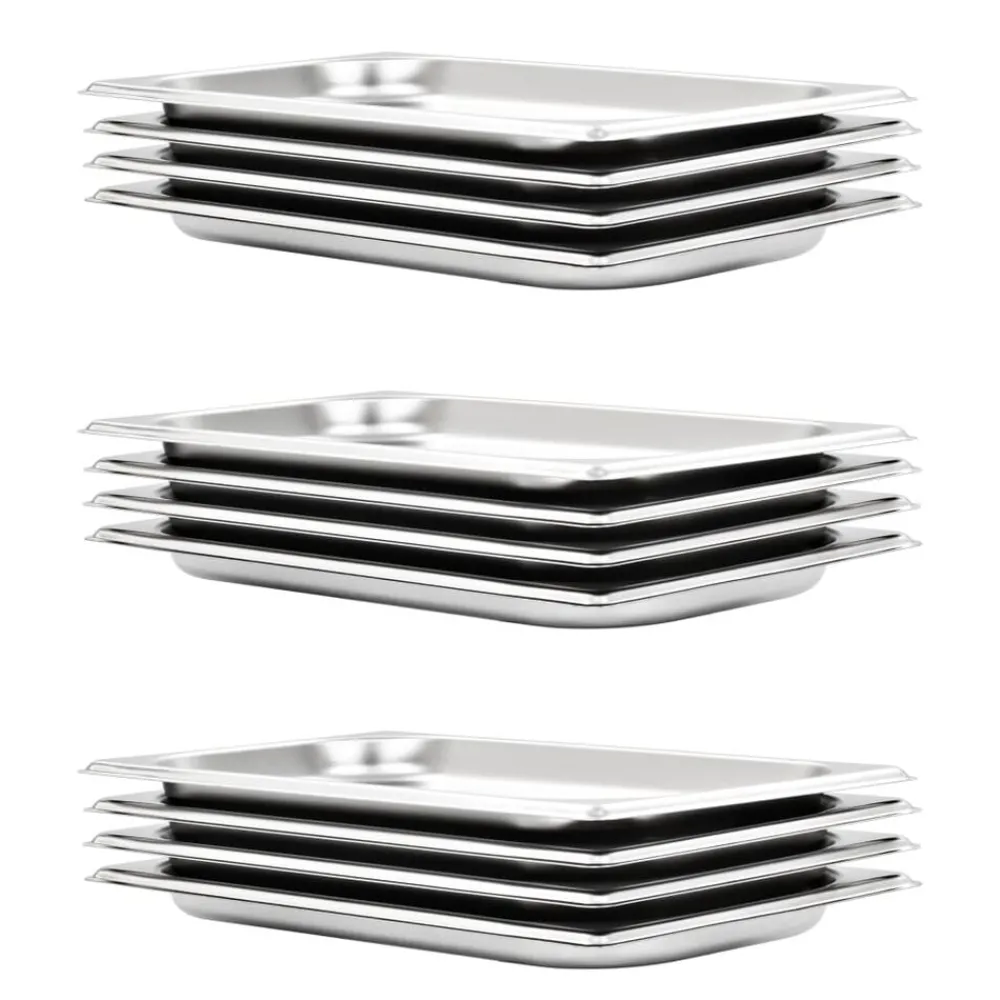 vidaXL Récipients Gastronorm 12 pcs GN 1/3 20 mm Acier inoxydable