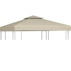 Pelouses & Jardins-vidaXL Recouvrement de remplacement d'auvent 310 g/m² 3x3 m Beige