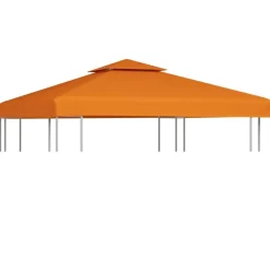 Pelouses & Jardins-vidaXL Recouvrement de remplacement d'auvent 310 g/m² 3x3 m Orange