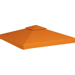 Pelouses & Jardins-vidaXL Recouvrement de remplacement d'auvent 310 g/m² 3x3 m Orange
