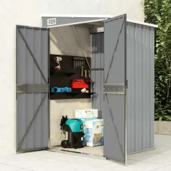vidaXL Remise de jardin murale 118x100x178 cm Métal galvanisé