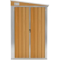 Pelouses & Jardins-vidaXL Remise de jardin murale 118x100x178 cm Acier galvanisé Marron