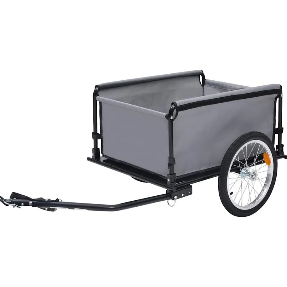 Loisirs De Plein Air-vidaXL Remorque de vélo 65 kg Gris et orange
