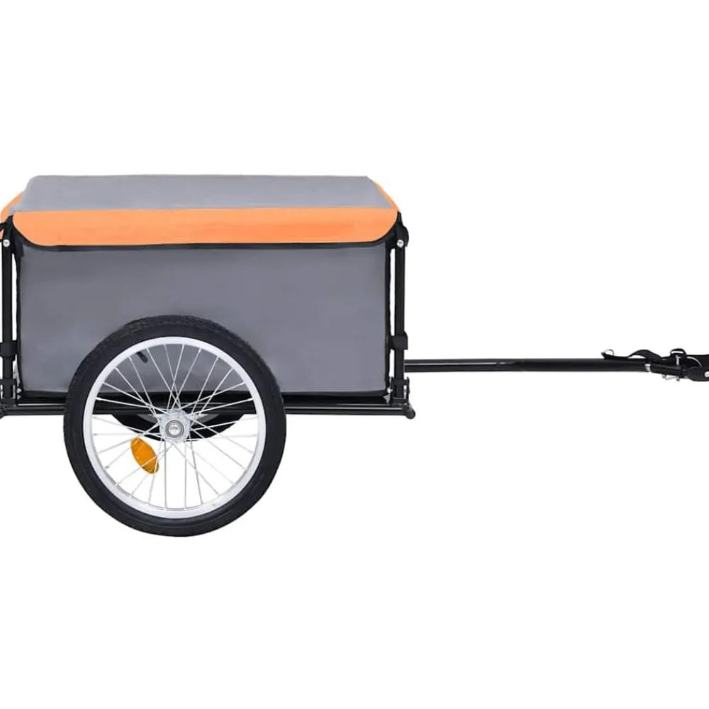 Loisirs De Plein Air-vidaXL Remorque de vélo 65 kg Gris et orange
