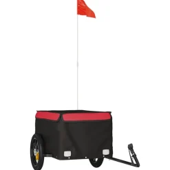 vidaXL Remorque de vélo noir et 30 kg fer
