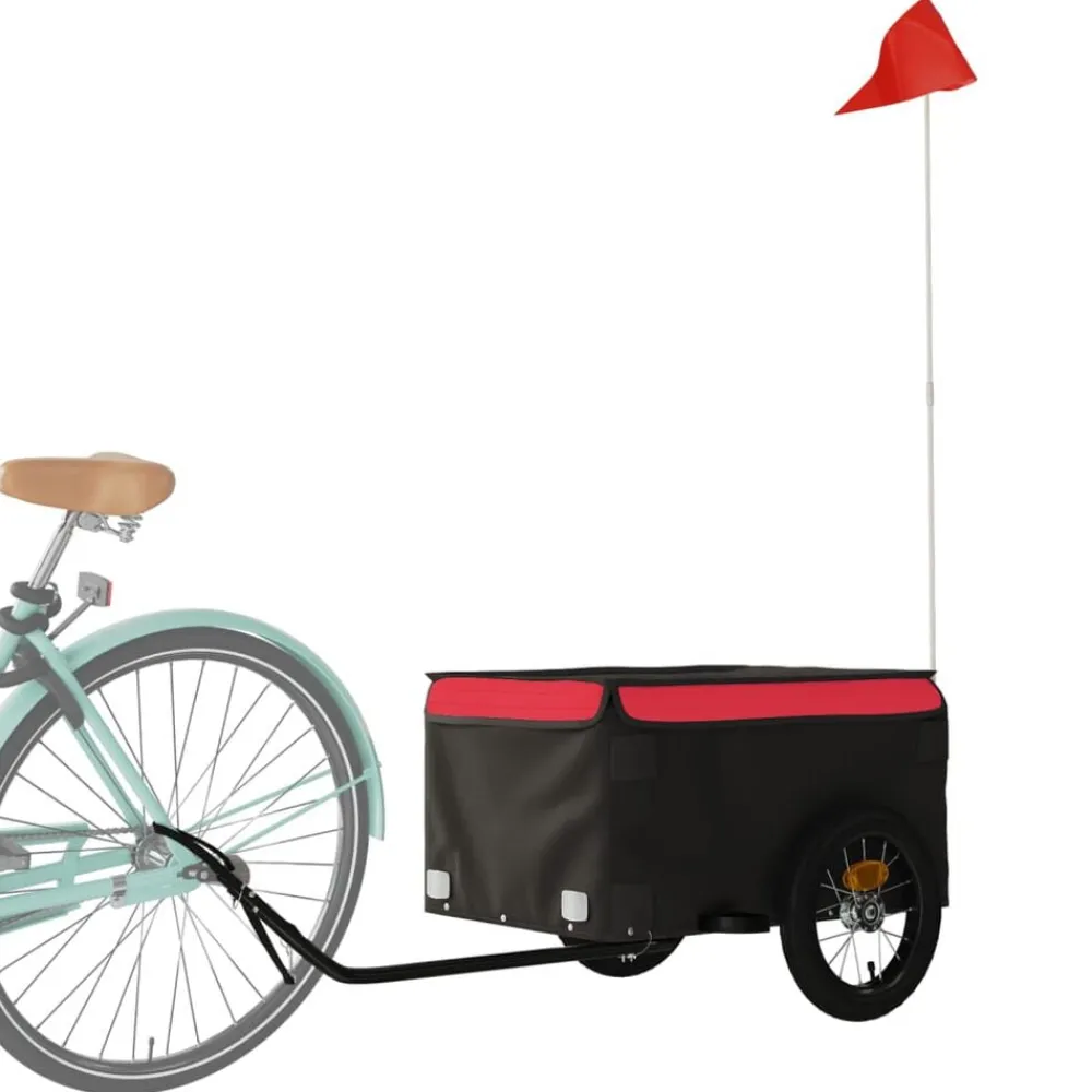 vidaXL Remorque de vélo noir et 30 kg fer