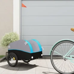 vidaXL Remorque de vélo noir et 30 kg fer