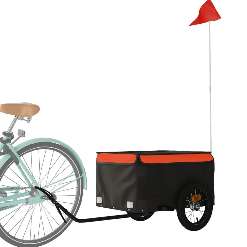 vidaXL Remorque de vélo noir et 30 kg fer