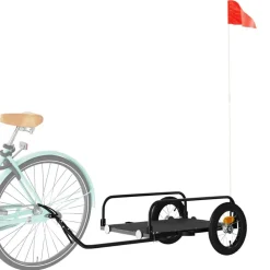 Loisirs De Plein Air-vidaXL Remorque de vélo noir 122x53x31 cm fer
