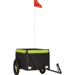 vidaXL Remorque de vélo noir et 30 kg fer