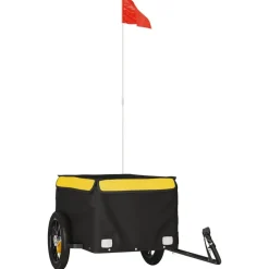 vidaXL Remorque de vélo noir et 30 kg fer